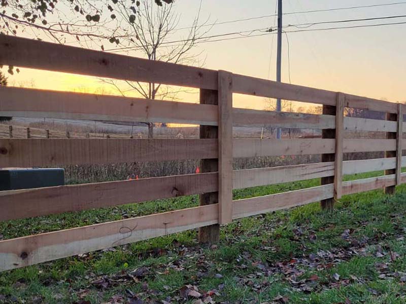 Photo of a wood fence from a Indiana farm fence company